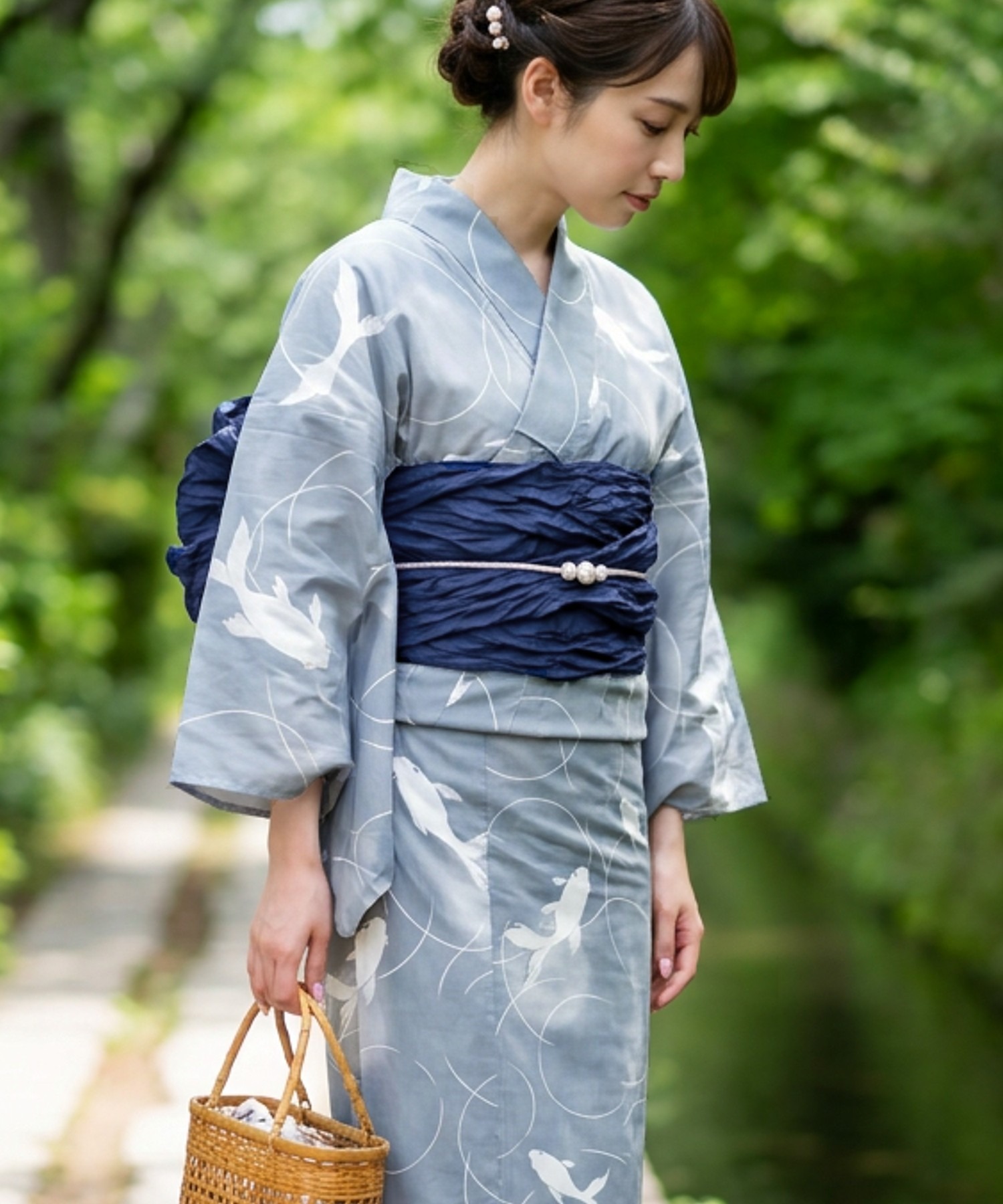 Summer Clothing Girl - Traditional Yukata Kimono Cotton Linen Material