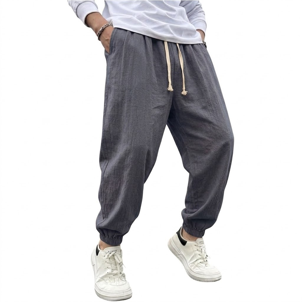 Mens Cotton Linen Harem Trouse - Summer Hiking Clothing review and price