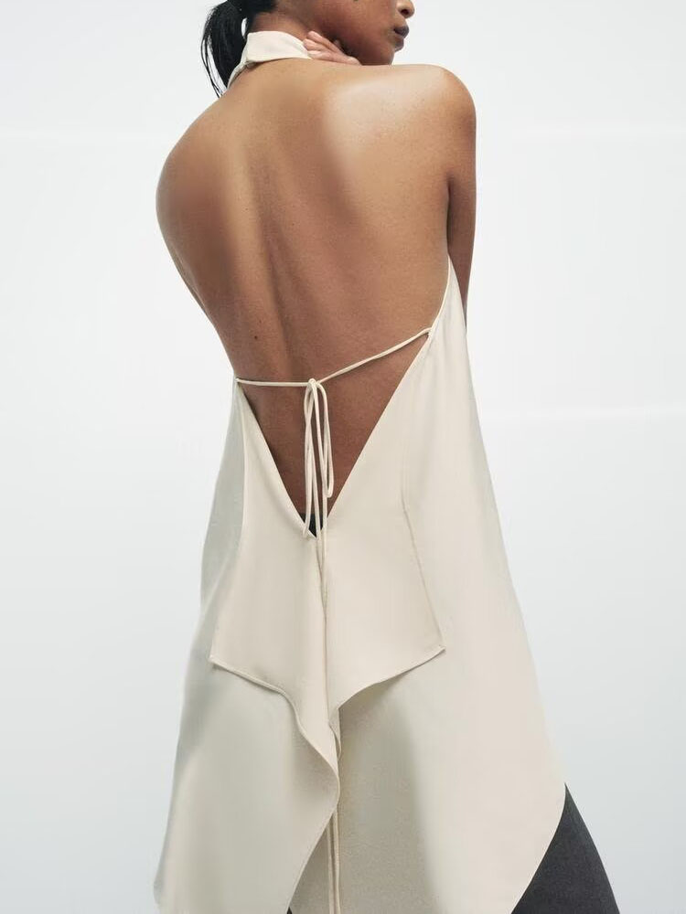 Sexy Asymmetrical Backless Sle - Summer Clothing Girl review and price
