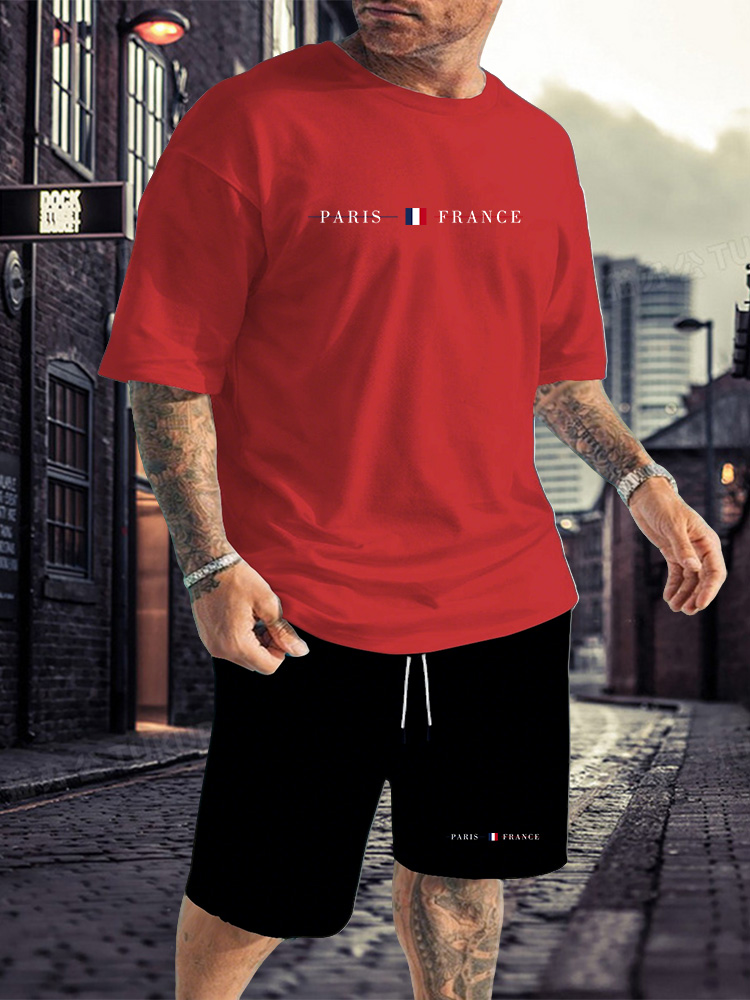 Men's Tracksuit 2 Piece O-neck - Summer Clothing Plus Size review and price