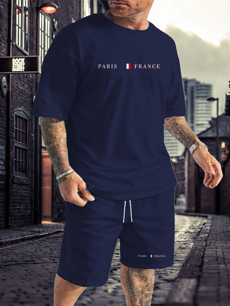 Men's Tracksuit 2 Piece O-neck - Summer Clothing Plus Size review and price