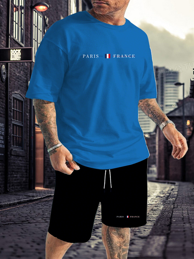Men's Tracksuit 2 Piece O-neck - Summer Clothing Plus Size review and price